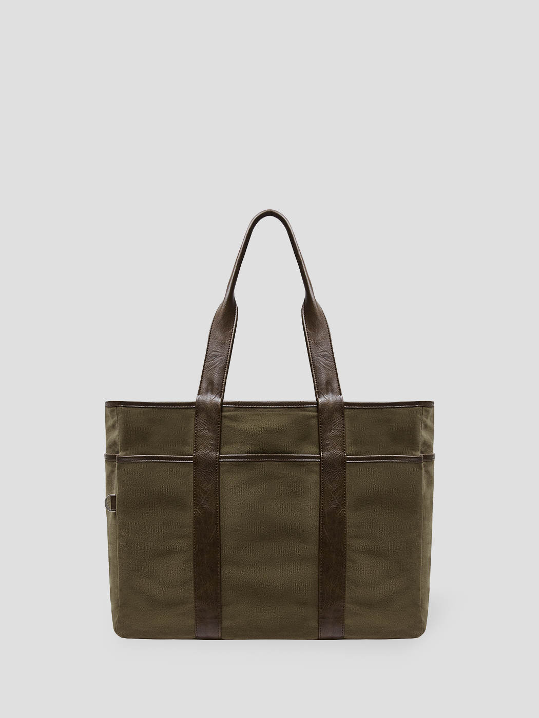 RV-003 City Reverse Tote_Canvas Khaki, Ashbrown