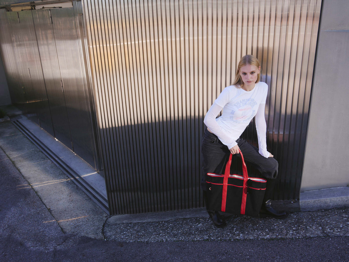 RV-003 City Reverse Tote_Canvas Black, Cream