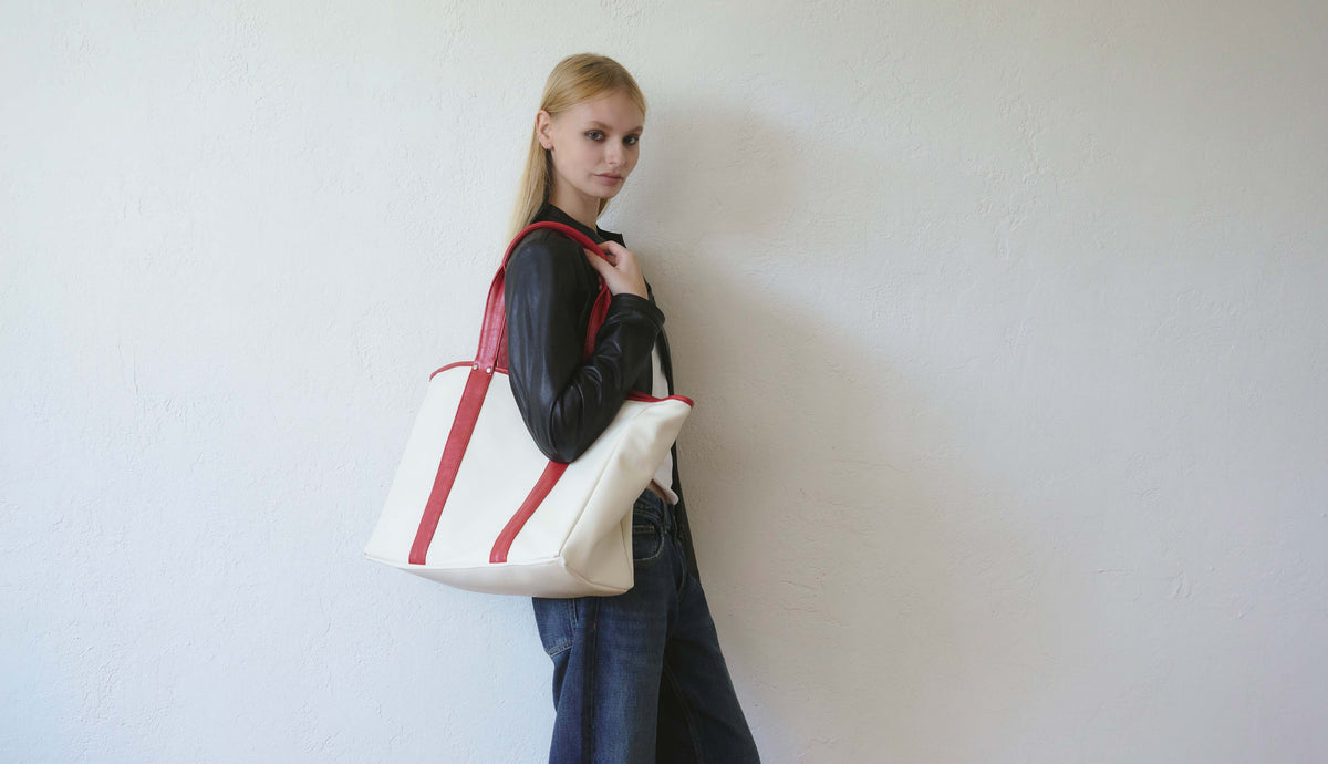 RV-003 City Reverse Tote_Canvas Black, Cream