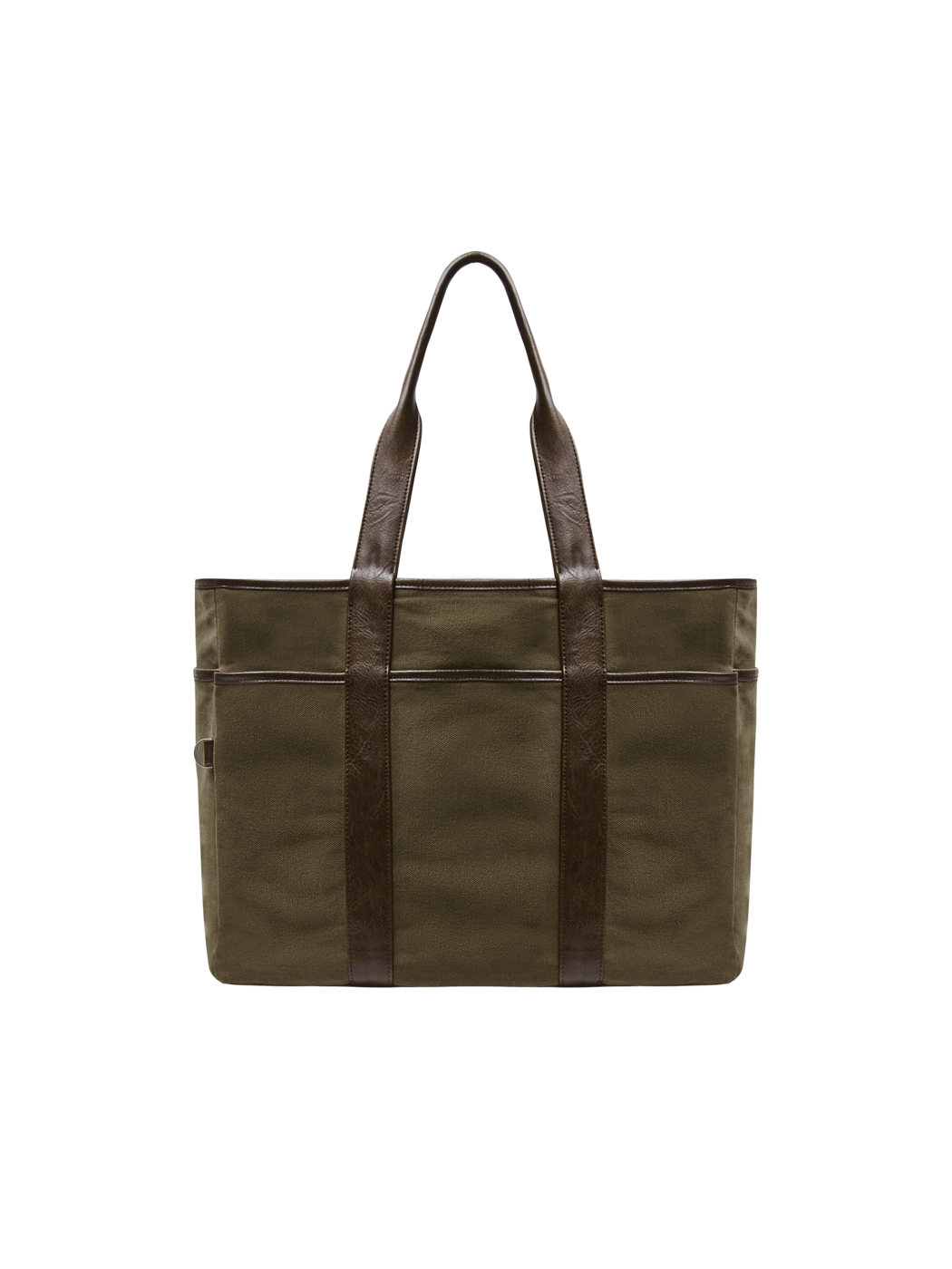 RV-003 City Reverse Tote_Canvas Khaki, Ashbrown
