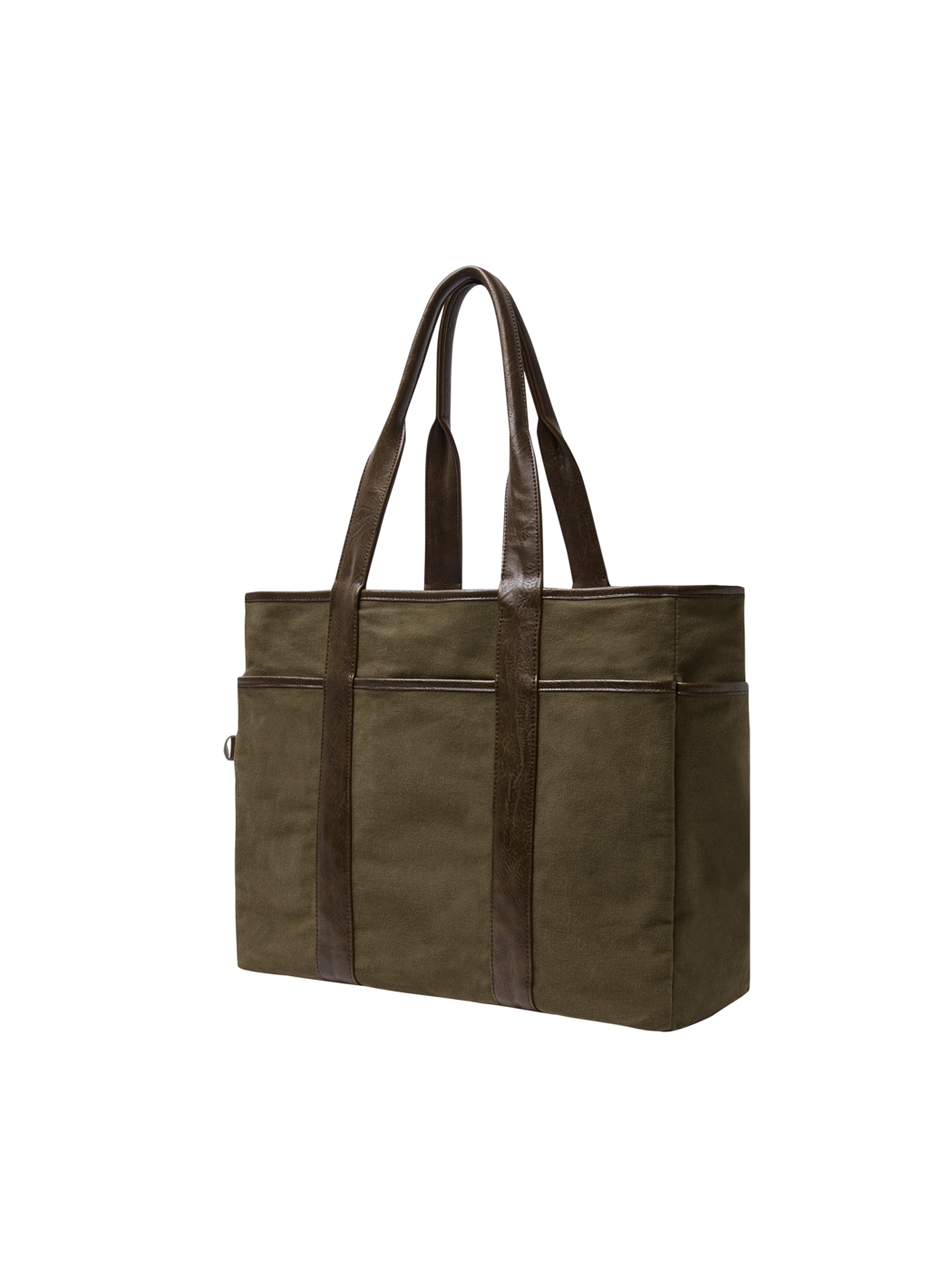 RV-003 City Reverse Tote_Canvas Khaki, Ashbrown