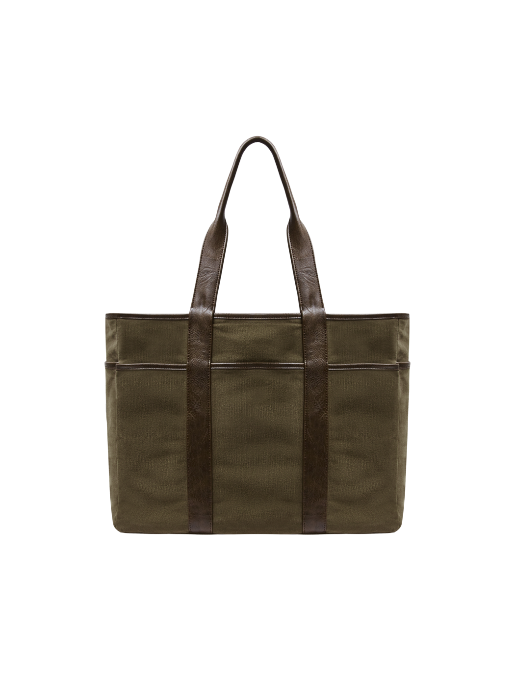RV-003 City Reverse Tote_Canvas Khaki, Ashbrown